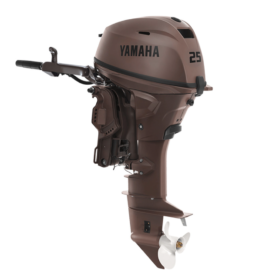Sleek Performance in Matte Brown: Yamaha 25hp Outboard - Elevate Your Aquatic Adventures