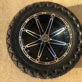 14 INCH MACHINED BLACK ELEMENT WHEEL 23X10X14 PREDATOR TIRE For Sale 