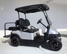 SILVER AND MATT BLACK SPORTSTER CLUB CAR GOLF CART FOR SALE